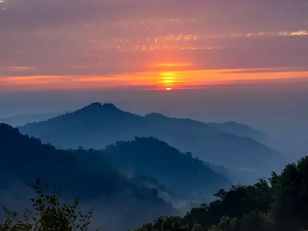 Sunset over the Sahyadri hills from Bombay Point, Mahabaleshwar